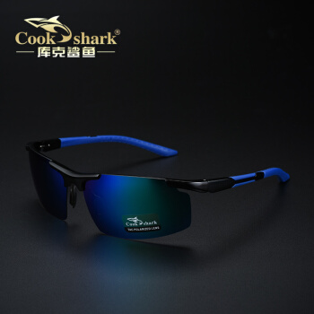 克克克のサメメンの男性の偏光ドライバの镜は运転して多彩なメガネのサングリスの色鲜やかな青い膜を运転します。