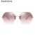 パン・ソンファンサー女性の多角形无境界运転メガネの厚い手のナレンレンレン2019新品8224赤茶色片