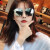 サングリスの女性2019新型GMサングリスの女性ins韩国版ファンシーネットの赤い复古的な大きな颜のメガネの偏光の丸顔の新し街は金の枠の暗さを切り取ったものです。