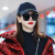 GARRASセイント女性韩版潮2019新型同シリズネネネネリング紫外线カット丸顔メガネ枠黒